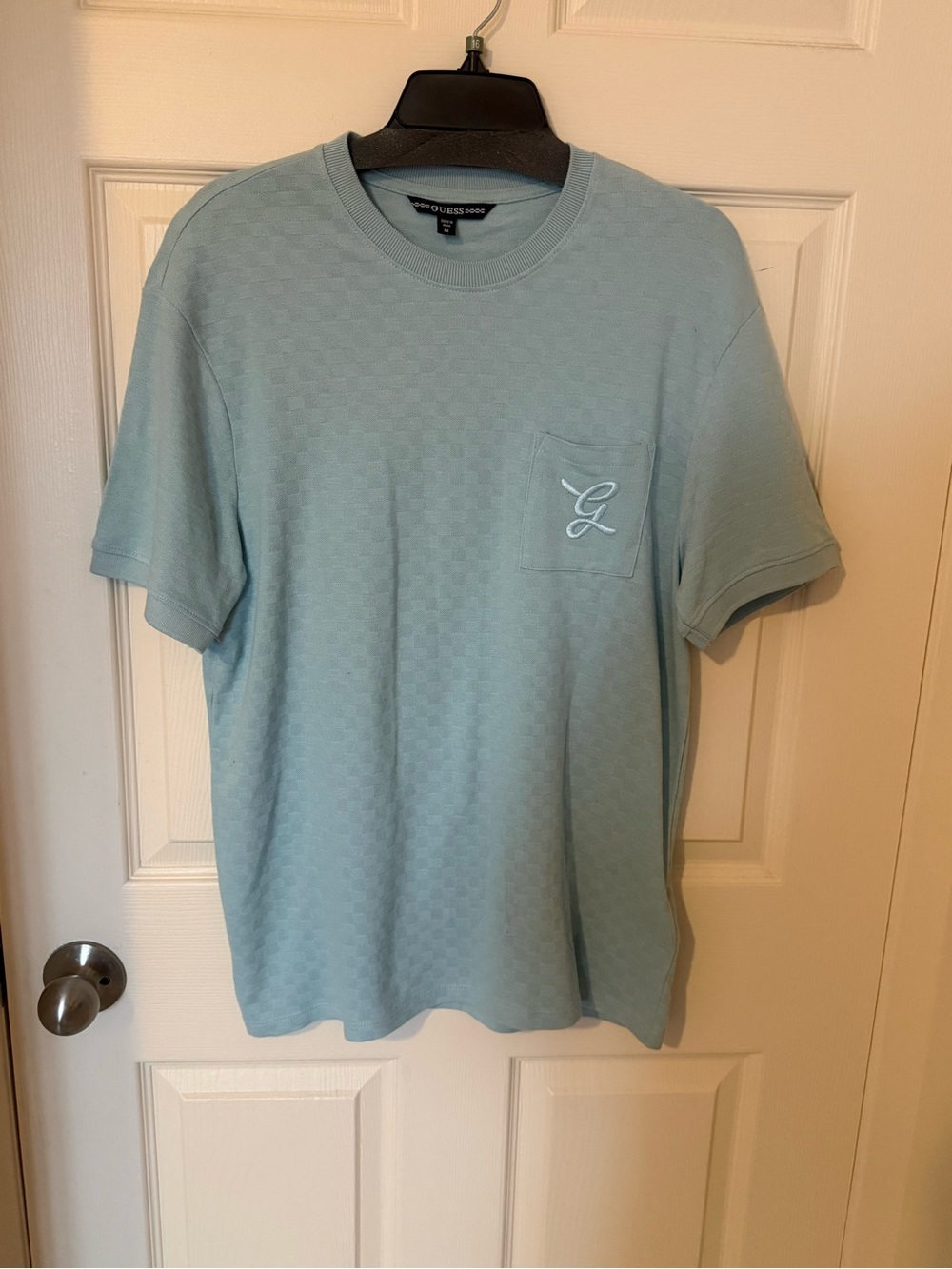 G by Guess Light Blue Short Sleeve Pocket Tee NWOT